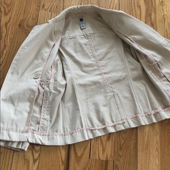 Lightweight double breasted khaki jacket - Picture 2 of 5